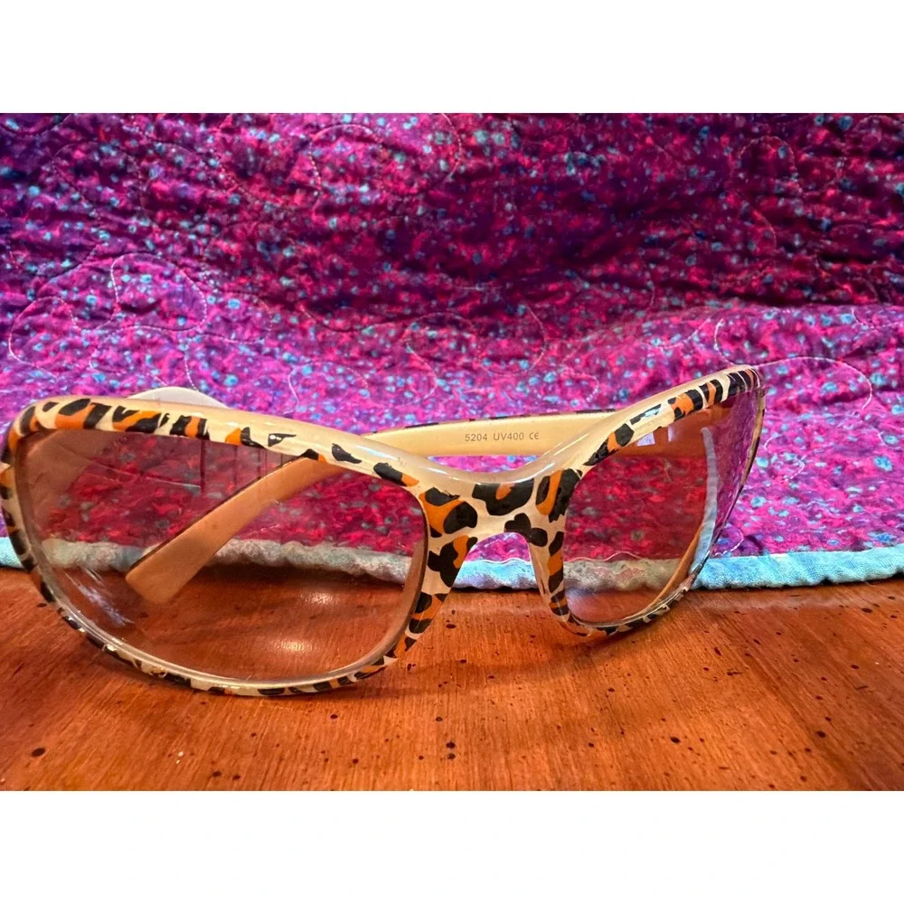 Leopard Print Sunglasses Y2K Indie Sleaze UV400 Animal Print Brown Tint 5204